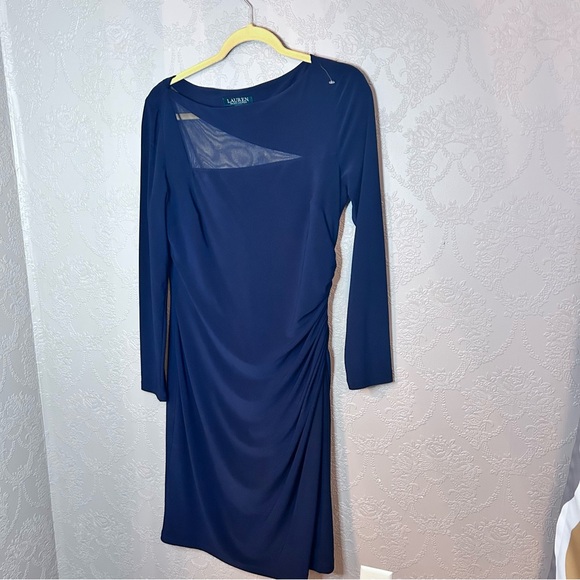 Ralph Lauren Dresses & Skirts - Elegant Navy Blue Long Sleeve Dress Lauren Ralph Lauren stretch 12